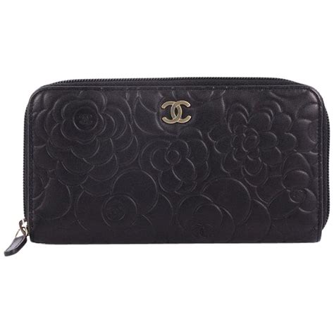 chanel camellia zip around wallet|chanel lambskin wallet on chain.